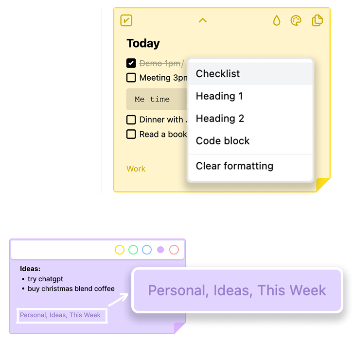 Sticky Notes App advanced features preview